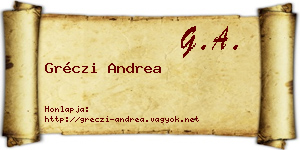 Gréczi Andrea névjegykártya